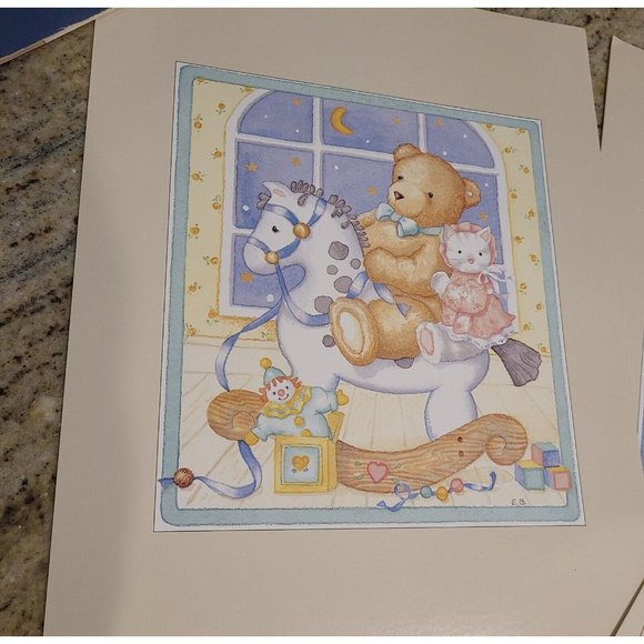 Elizabeth King Brownd Decorative Prints Children's Room Set of 6. Cat Bear Bunny - Picture 7 of 12